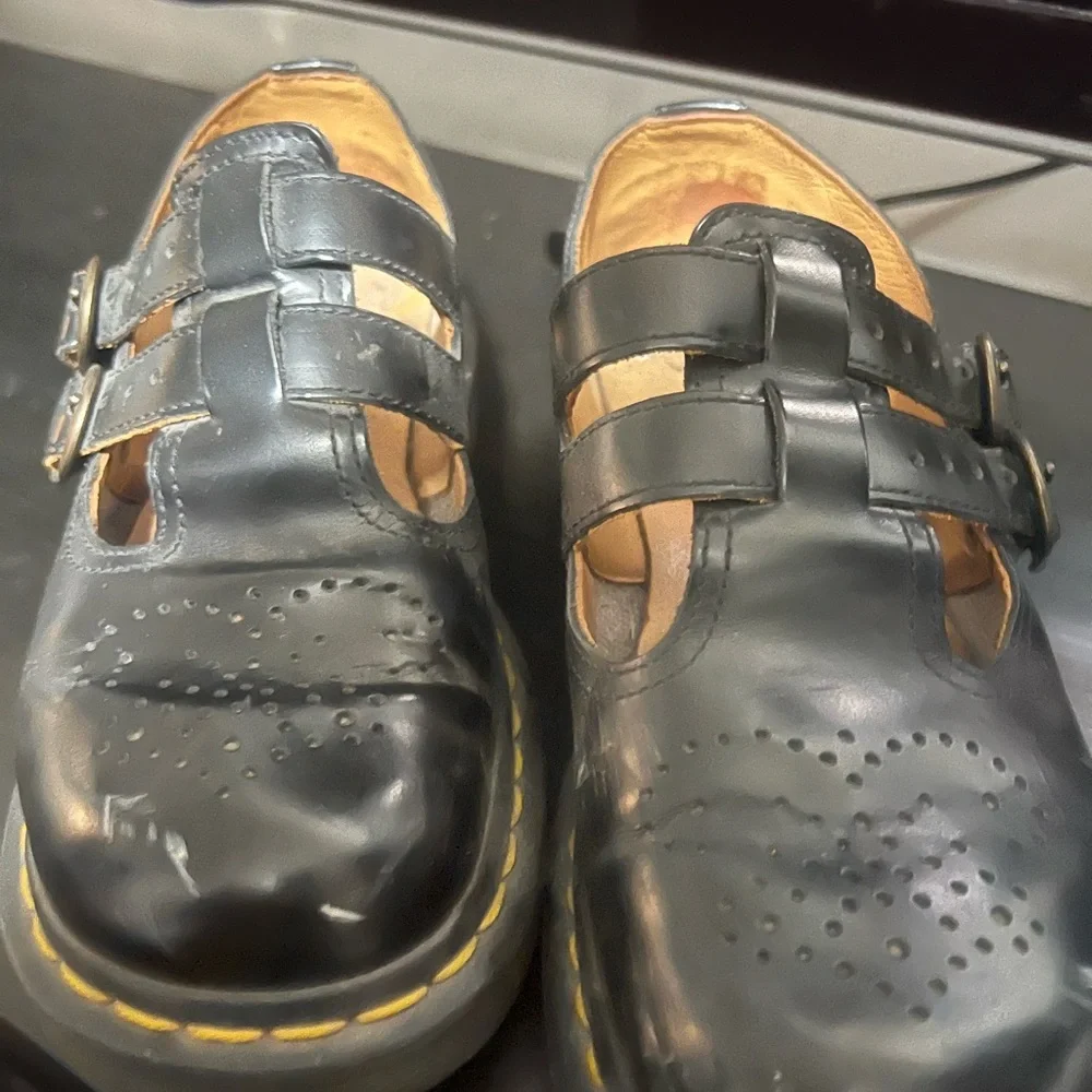 Dr. Martens Black Double-Buckle Cutout Loafers - Picture 2 of 3